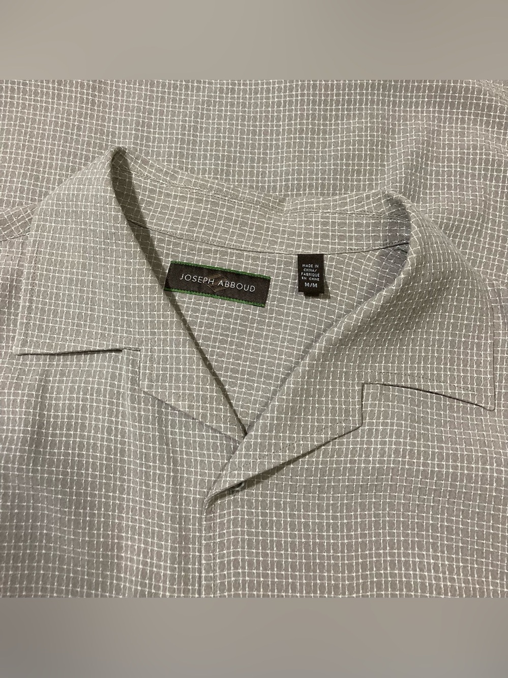 Joseph Abboud Silk Short Sleeve Camp Shirt Mens Medium Textured Lightweight